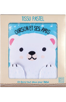 Tissu pastel - ourson et ses amis (avec boite)