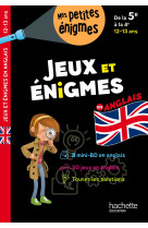 Jeux et énigmes - anglais - de la 5e à la 4e - cahier de vacances 2024