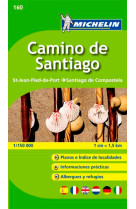 Carte camino de santiago - saint jean pied de port - santiago de compostella