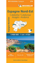 Carte régionale espagne nord-est : cataluña / catalunya,  aragon,  andorra