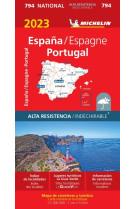 Carte nationale espagne, portugal 2023 - indéchirable