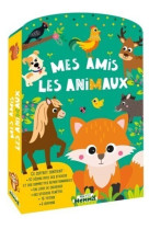 Mon p'tit hemma - mes amis les animaux - ce coffret contient: 10 décors avec des stickers et des gommettes repositionnables, un livr