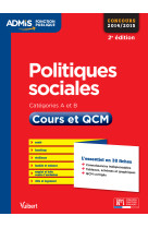 Politiques sociales - cours et qcm - catégories a et b - l'essentiel en 38 fiches