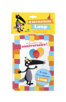 Pack de 8 cartes d'anniversaire loup