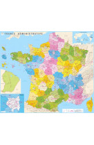 France administrative plastifiee nouvelles regions 100 cm x 115 cm