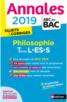 Annales bac 2019 philosophie - terminale l-es-s corrigé