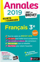 Annales brevet 2019 français - sujets et corriges