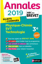 Annales brevet 2019 - physique chimie svt techno - corrigé