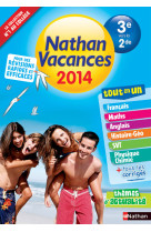 Cahier de vacances 2014 tout en un de la 3e vers la 2de - nathan vacances