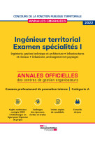 Ingénieur territorial 2022. examen spécialités i