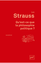 Qu'est-ce que la philosophie politique ?