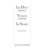 Les deux bossus - voyages d'hiver - le secret